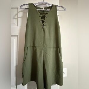 Xhilaration Olive Green Textured Romper - S